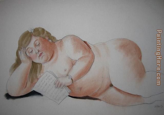 The Love Letter painting - Fernando Botero The Love Letter art painting